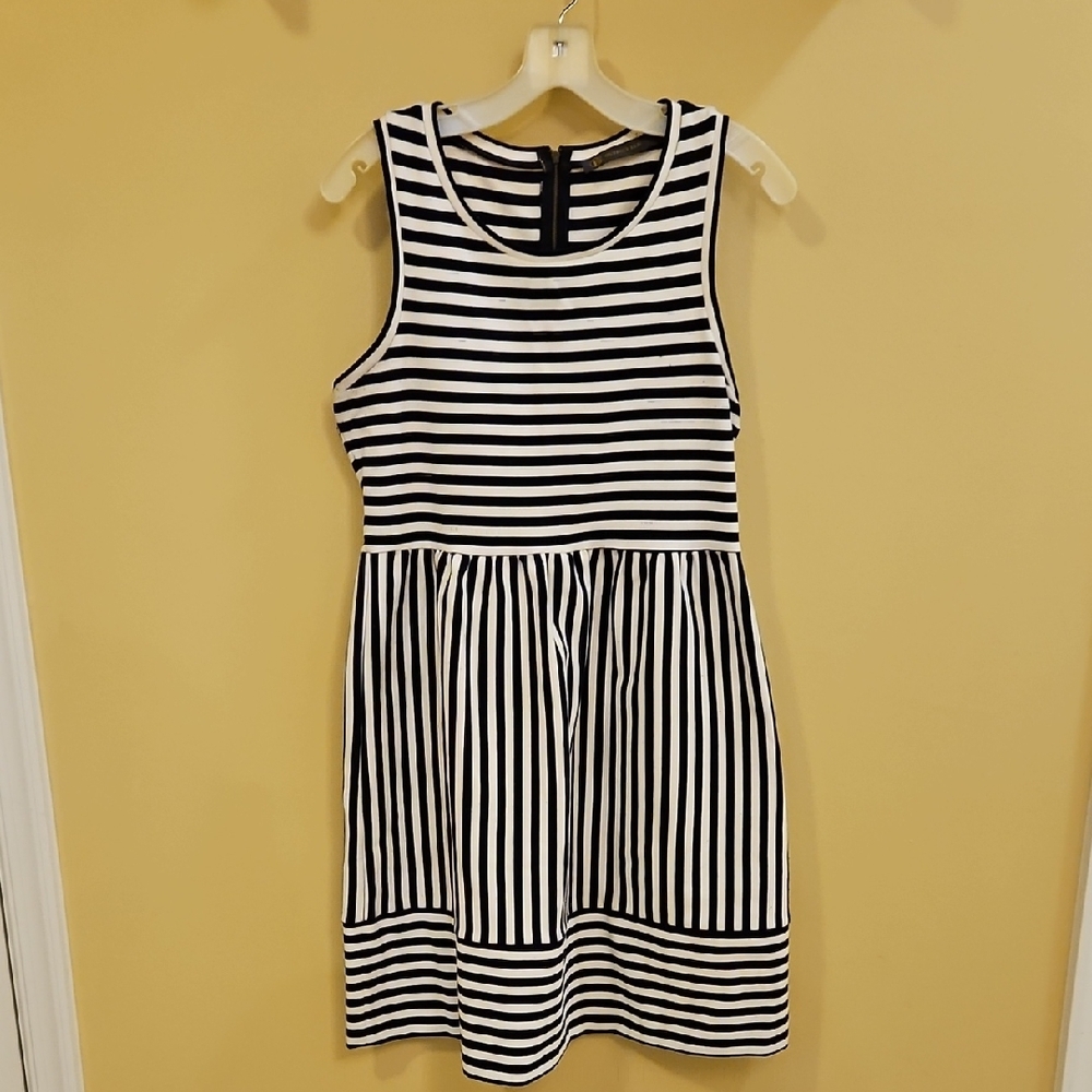 Outback Red Navy Blue and White Striped Dress